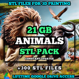 Animals STL Pack For 3D Printing: +100 STL Files of Animals - 21GB Lifetime Google Drive Access