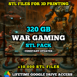 WAR GAMING STL Pack For 3D Printing: +10,000 STL Files of War Games Characters- 320GB Lifetime Google Drive Access