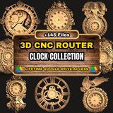 Clock Collection 3D CNC Router STL Pack: +145 STL Files of Clocks Models For 3D Cnc Router Machine - Lifetime Google Drive Access