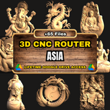 Asia 3D CNC Router STL Pack: 67  STL Files of Asian Culture And Symbols Models For 3D Cnc Router Machine - Lifetime Google Drive Access