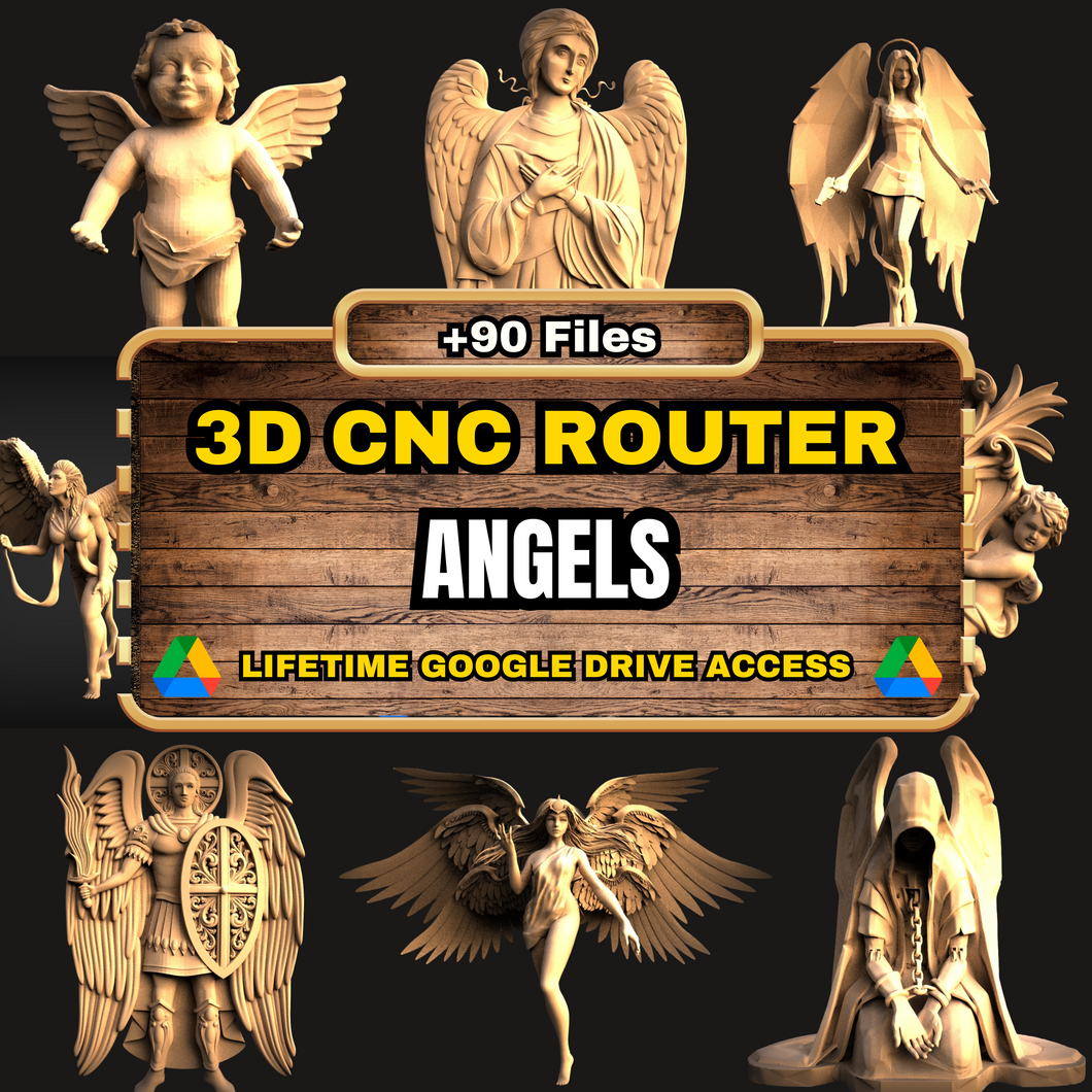 Angels 3D CNC Router STL Pack: +90  STL Files of Heavenly Creatures Models For 3D Cnc Router Machine - Lifetime Google Drive Access