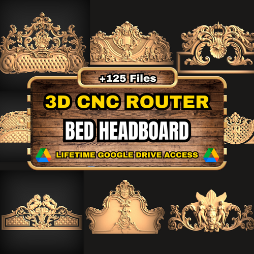 Bed Headboard 3D CNC Router STL Pack: +125  STL Files of Bed Headbord Models For 3D Cnc Router Machine - Lifetime Google Drive Access