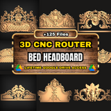 Bed Headboard 3D CNC Router STL Pack: +125  STL Files of Bed Headbord Models For 3D Cnc Router Machine - Lifetime Google Drive Access