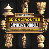 Capitels & Corbels 3D CNC Router STL Pack: +245  STL Files of Capitels And Corbels For 3D Cnc Router Machine - Lifetime Google Drive Access