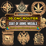 Coat Of Arms Medals 3D CNC Router STL Pack: +225  STL Files of Coat of Arms Medals For 3D Cnc Router Machine - Lifetime Google Drive Access