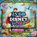 DISNEY STL Pack For 3D Printing: +500 STL Files of Disney Characters- 25GB Lifetime Google Drive Access