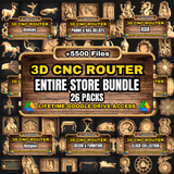 Ultimate STL Pack for 3D CNC Router: +5500 Files From Our +26 Categories - Lifetime Google Drive Access
