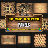Panels 3D CNC Router STL Pack: +40  STL Files of Decorative Panels For 3D Cnc Router Machine - Lifetime Google Drive Access