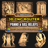 Pannels & Bas Relief 3D CNC Router STL Pack: +560  STL Files of Panno And Bas-Relief For 3D Cnc Router Machine -Lifetime Google Drive Access